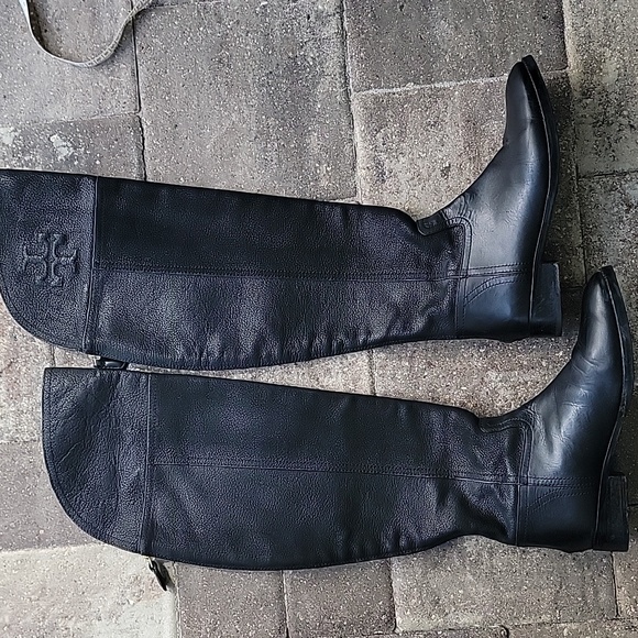 Tory Burch Simone Women's Black Over The Knee Riding Boots Sz 9 - Picture 3 of 15